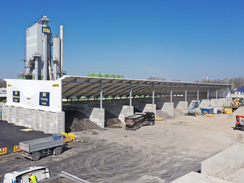 Pultdachhallen als Boxenüberdachung für Schüttgut