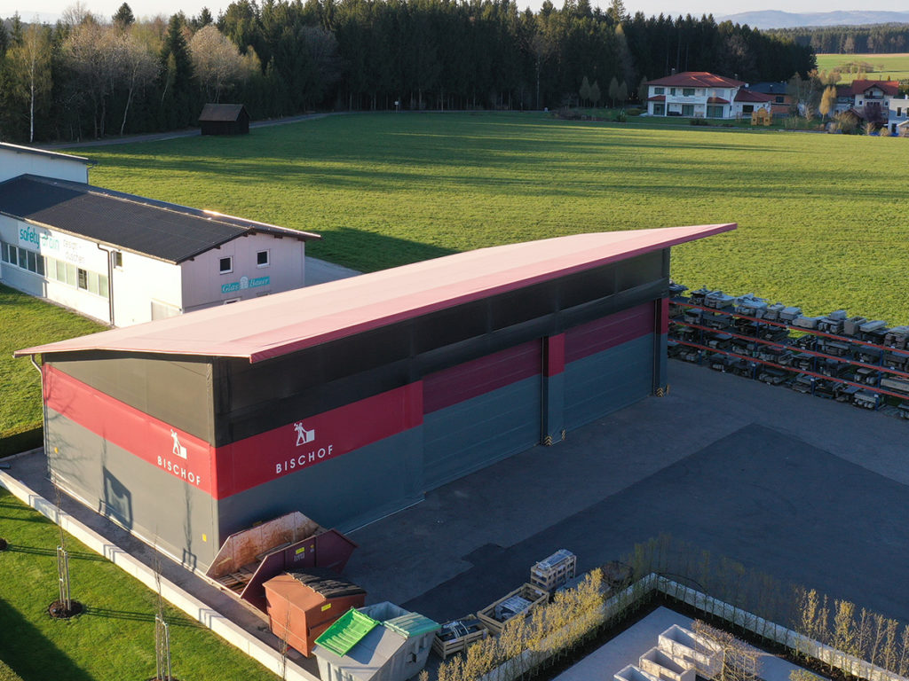 Pultdachhalle als Lagerhalle für landwirtschaftliche Güter