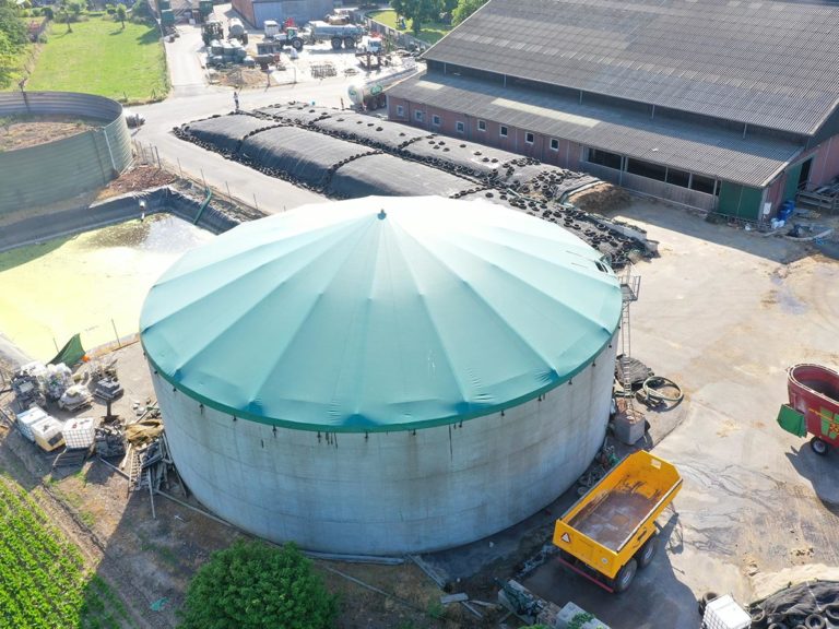 Biogas Behälterabdeckung ohne Mittelstütze