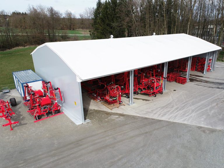 Agrotel Satteldachhalle als Lagerhalle für landwirtschaftliche Maschinen und Geräte