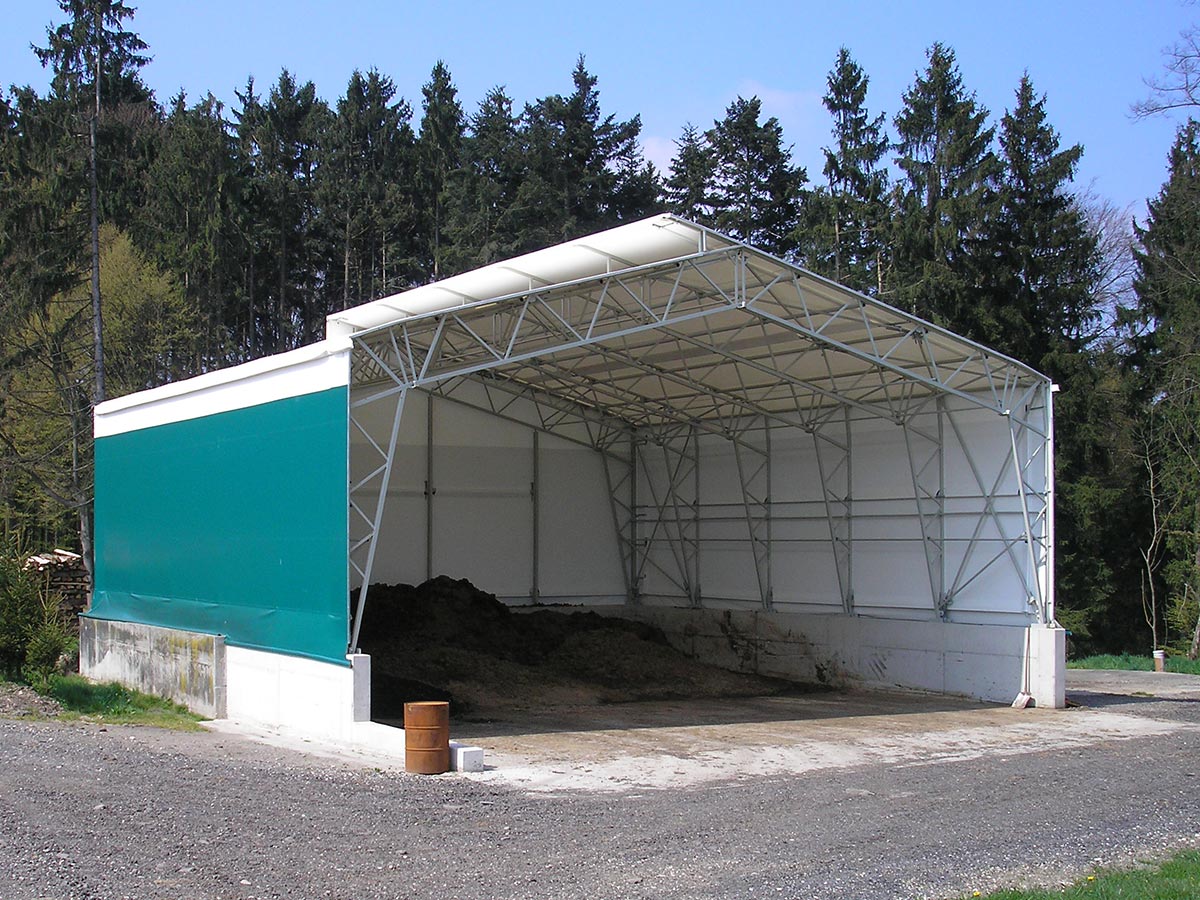 Gitterträgerhallen als Recyclinghallen für Kompost
