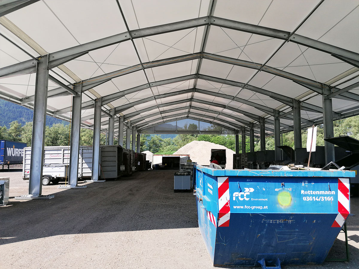 Lagerhall Maschinenhalle für Recyclingunternehmen