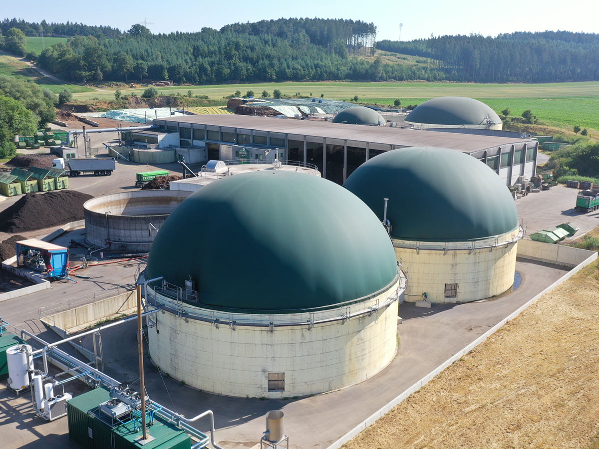 Biogasanlage mit AGROTEL Gasspeicher Abdeckungen