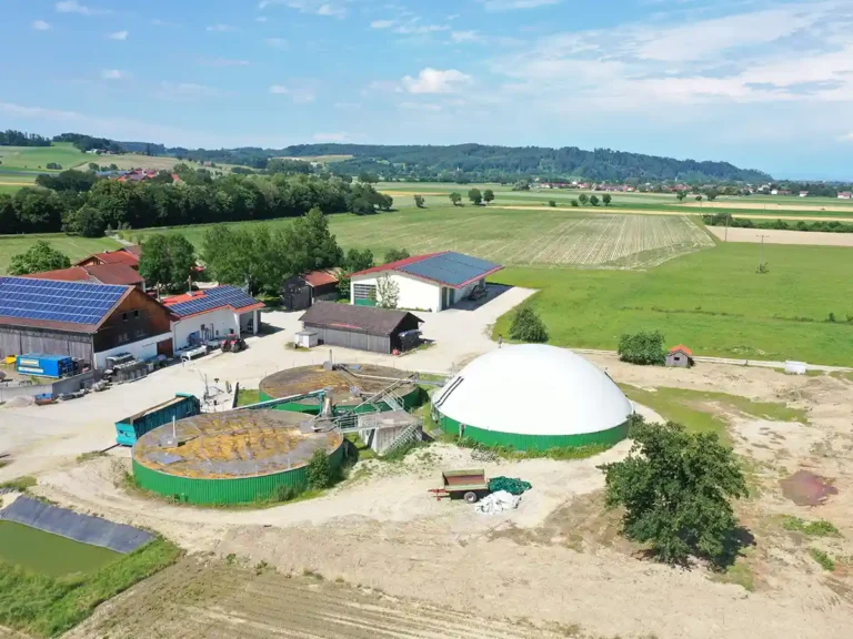 Gasspeicherung durch Doppelmembrangasspeicher auf landwirtschaftlichem Betrieb