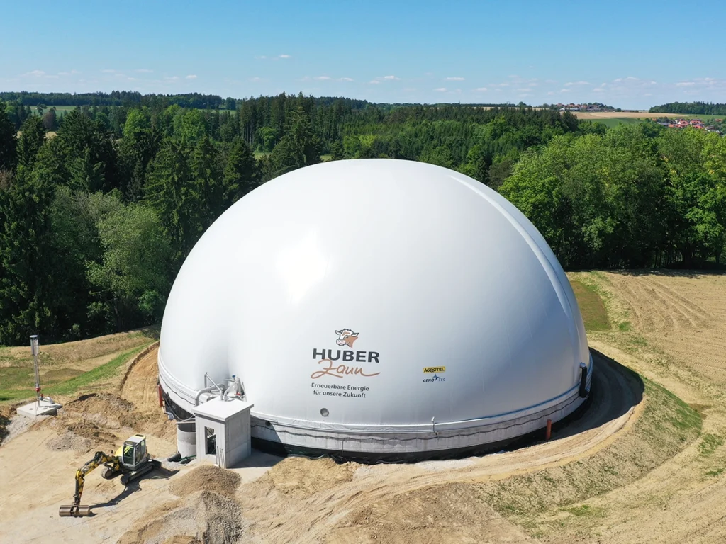 Doppelmembrangasspeicher Huber in 50%-Kugelform mit großem, flexiblen Speichervolumen