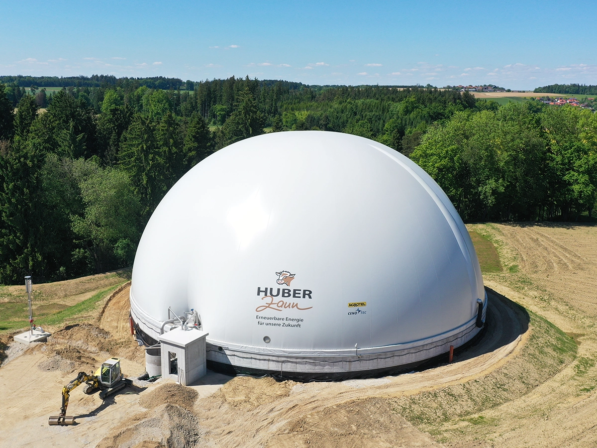 Doppelmembrangasspeicher Huber in 50%-Kugelform mit großem, flexiblen Speichervolumen