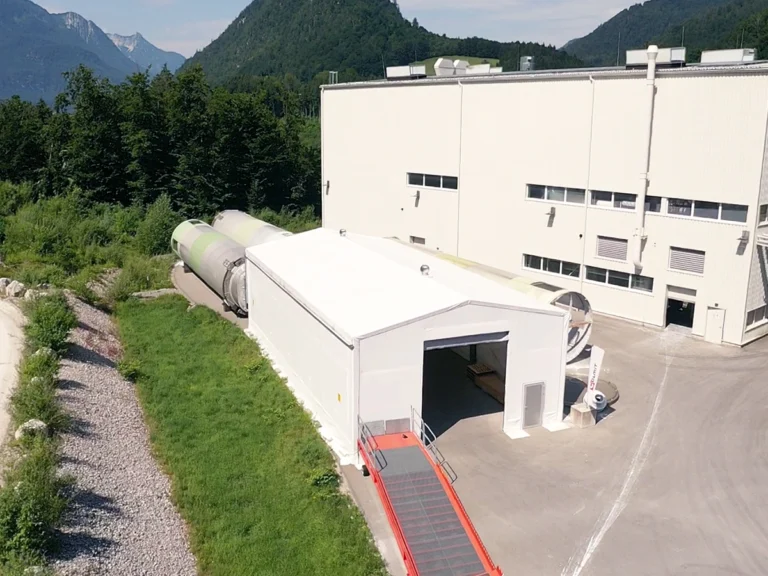 Textile Lagerhalle für das Baugewerbe in Bad Ischl