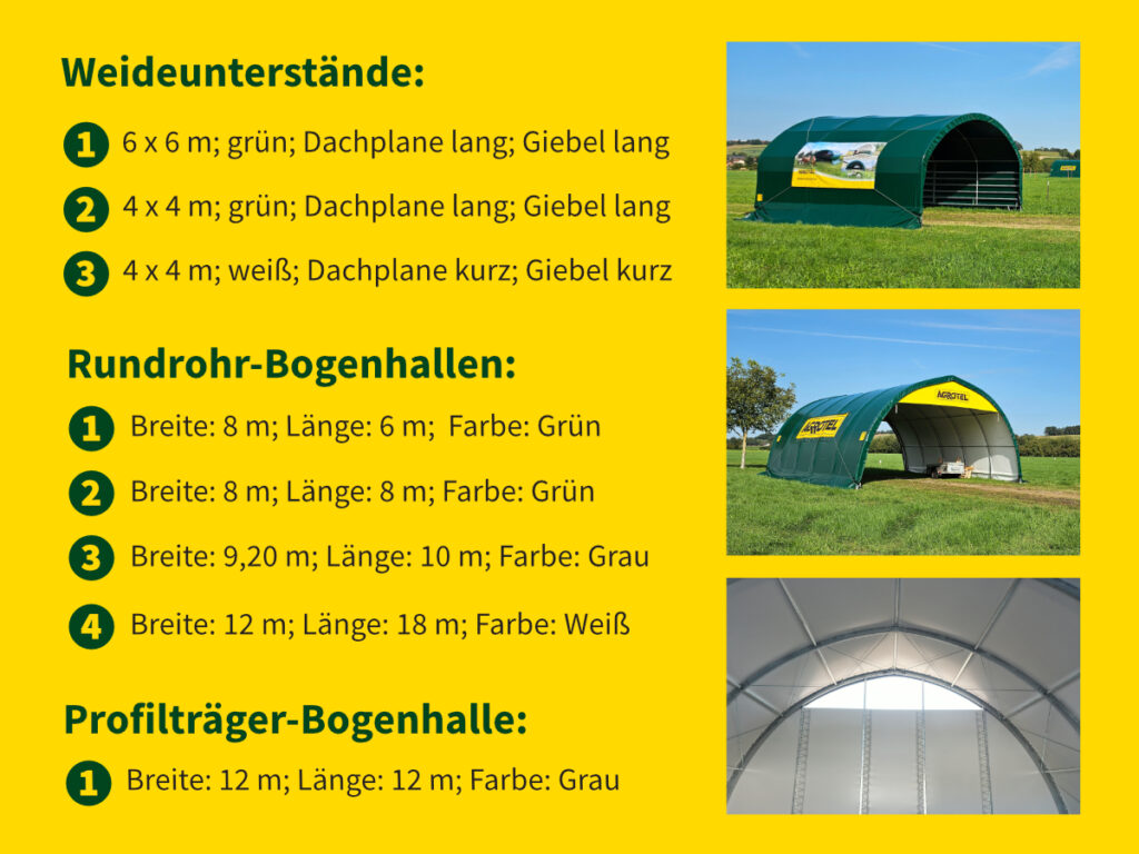 AGROTEL Bogenhallen und Weidezelte zum Sonderpreis