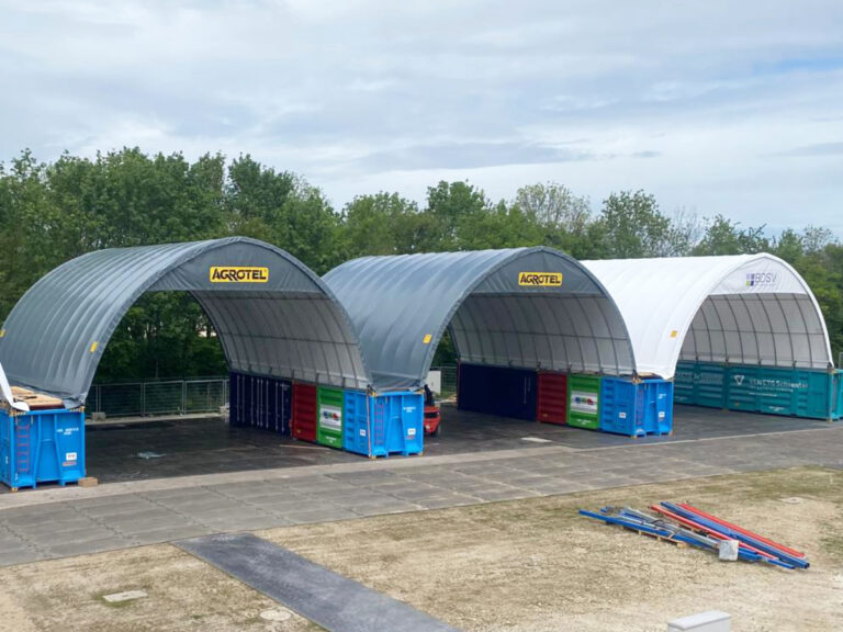 Bogenhallen als Containerüberdachung auf der IFAT 2024