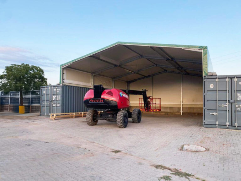 Satteldachhalle als Containerüberdachung