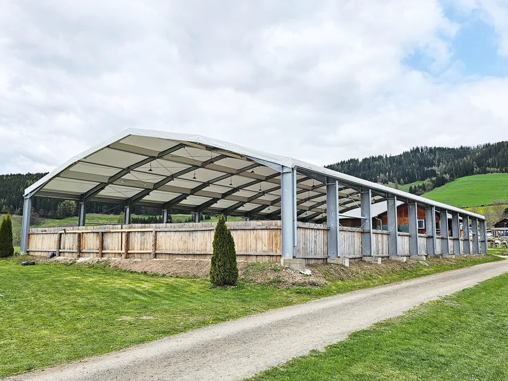 Reithalle bauen für wetterunabhängiges Training mit Pferden