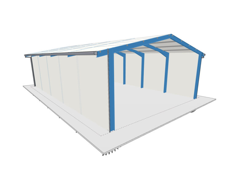 AGROTEL Systemhalle mit 12 m Breite und 4 m Rastermaß